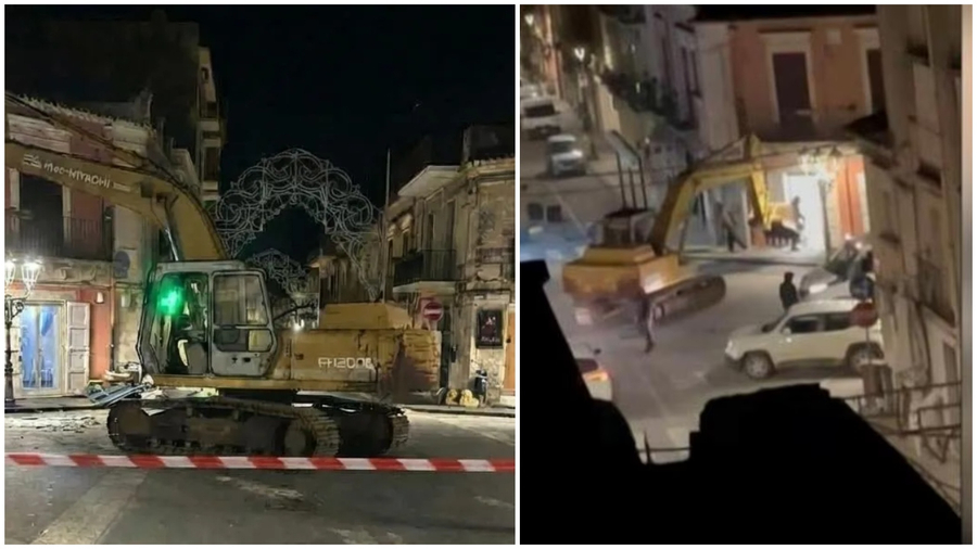 VIDEO  Grabitje spektakolare në Siçili  hajdutët me ekskavator  shkulin  dy bankomate nga vendi  filmohet skena