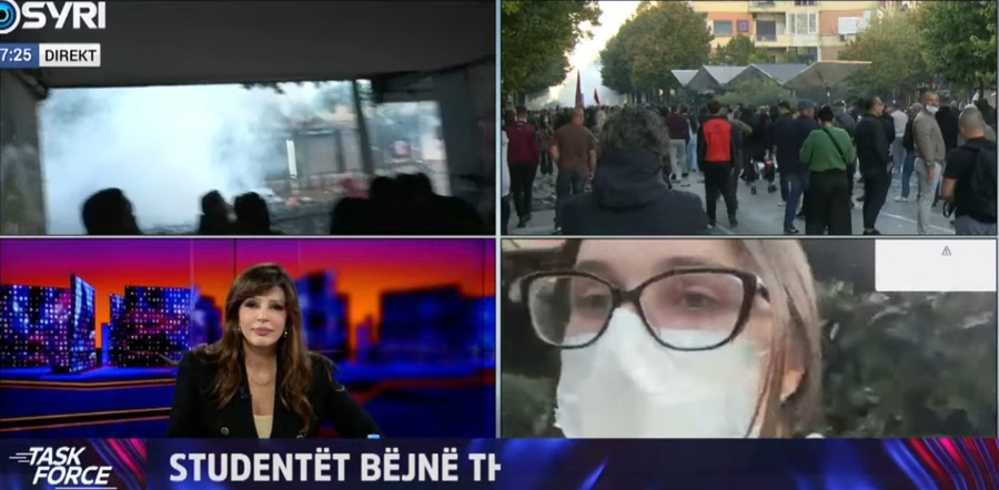  Studentët nuk ndalen  policia arrestoi edhe të plagosuru   Anjeza Marku  Do të protestojmë derisa policia të tërhiqet 