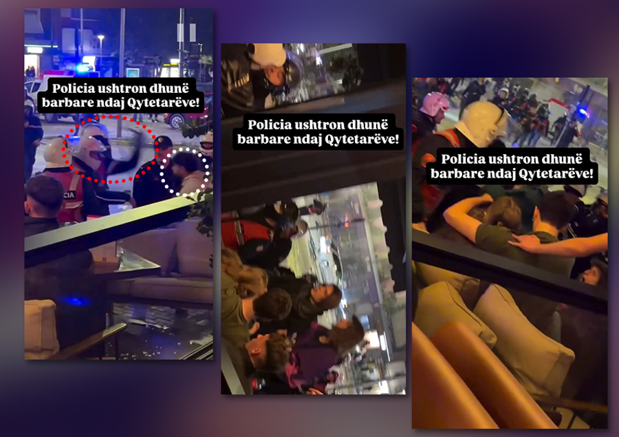 VIDEO  Policia mësyn në ambjetin privat të një biznesi  dhunon barbarisht qytetarët dhe i shoqëron me forcë