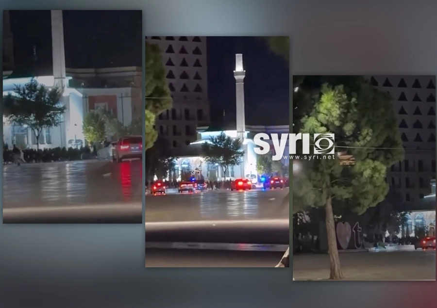 Terror  Policia fut makinat ne mes të sheshit  Skënderbej  tenton të shtypë turmën e protestuesve