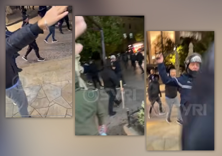 SKANDAL  Tërbohet policia  Shkopinj gome dhe gaz lotsjellës ndaj besimtarëve brenda xhamisë