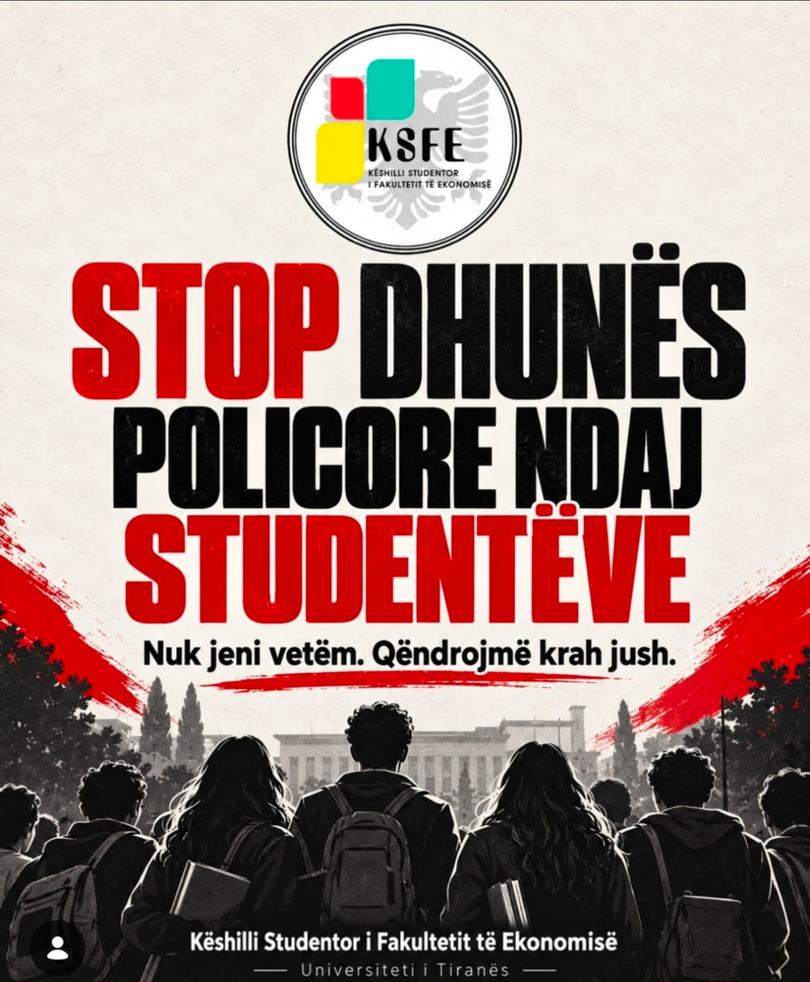 Këshilli Studentor i Fakultetit të Ekonomisë  Ndalni dhunën policore  zëri i studentëve nuk shtypet me forcë 
