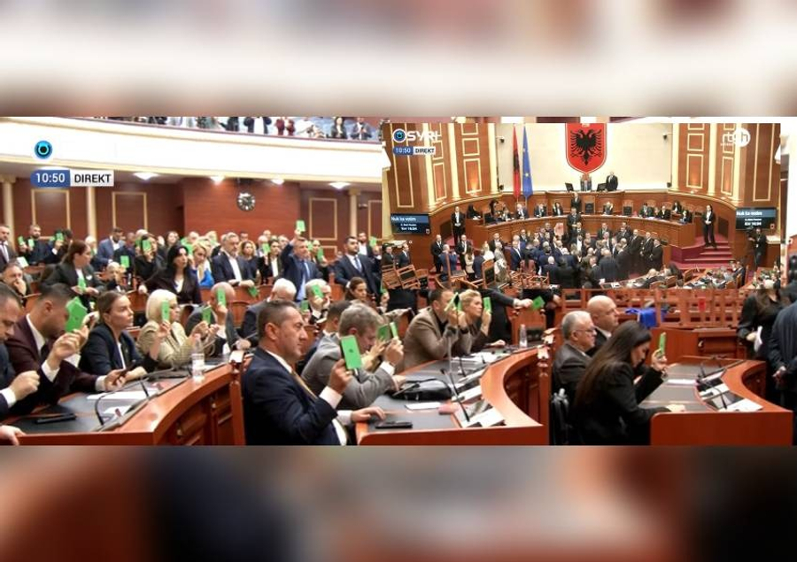 Dorëheqje   Opozita proteston në kuvend ndaj diktaturës së Ramës   Përplasje gjatë votimit pa debat