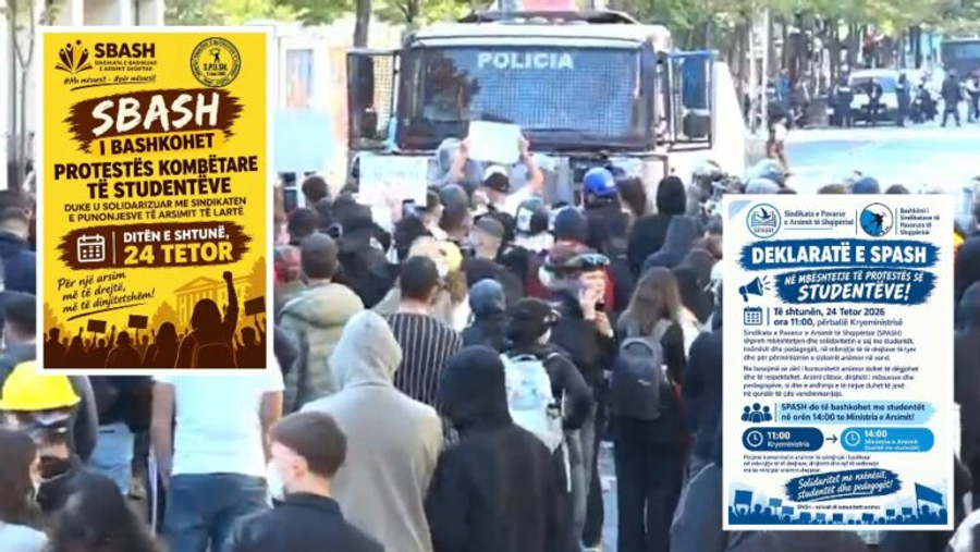 Dy sindikatat e arsimit solidarizohen me protestën kombëtare të studentëve  Nesër në tubim te Kryeministria e MAS
