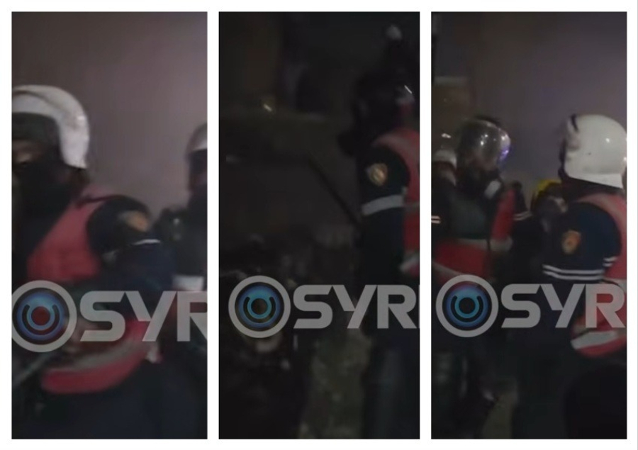 Terrori policor  Shikoni se si goditet brutalisht me shkop gome nga policia  protestuesi bie pa ndjenja