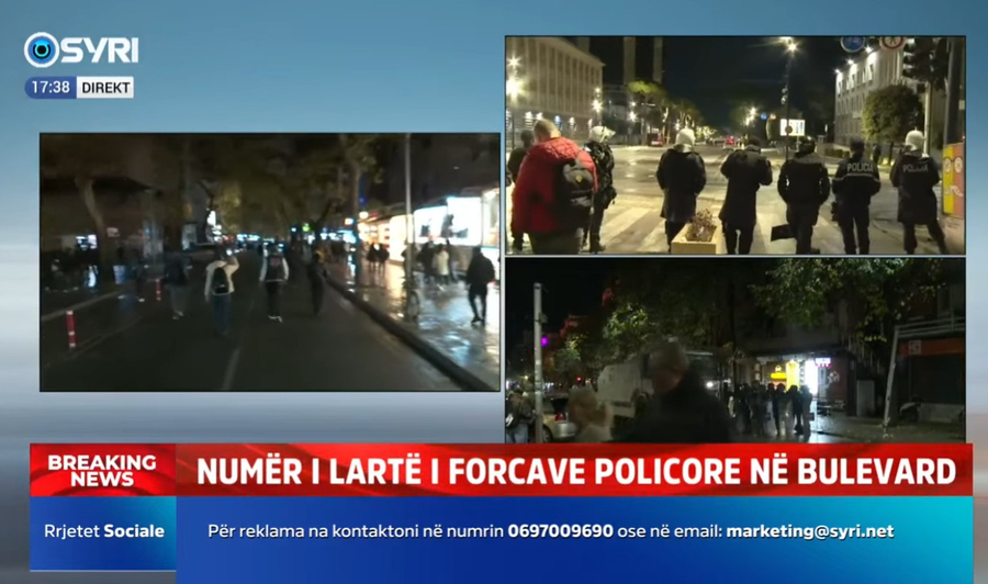 LIVE  Policia dhunë ndaj protestuesve  qytetarët marshim në disa rrugë