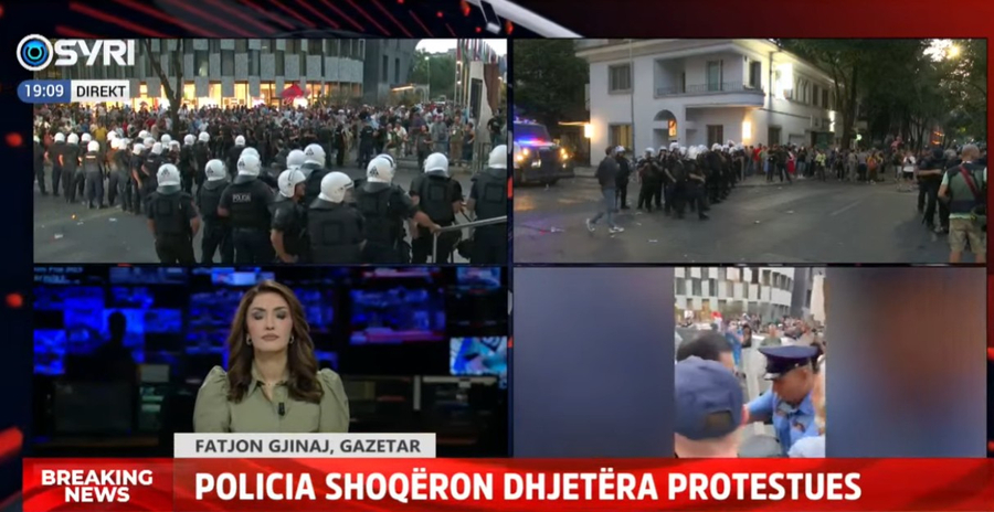 LIVE  Protesta  policia dhunë ndaj qytetarëve te parlamenti