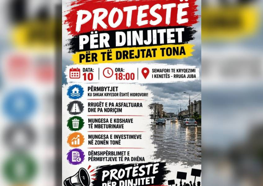 Përmbytjet  mungesa e investimeve  deputeti Arian Ndoja mbështet protestën e banorëve të Kënetës
