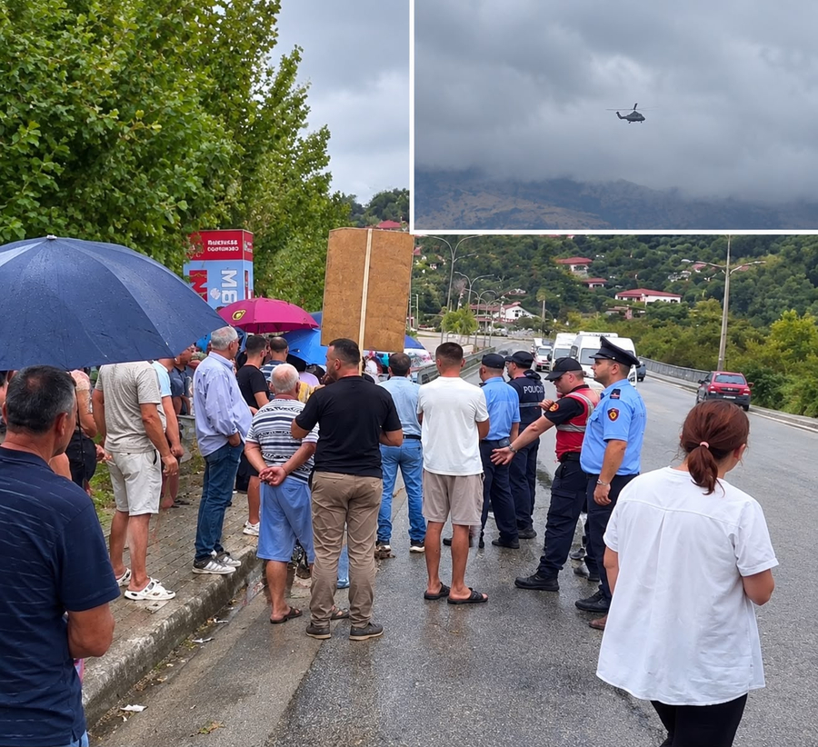 Protesta në Memaliaj  Rama ndryshon itinerarin  Largohet me helikopter