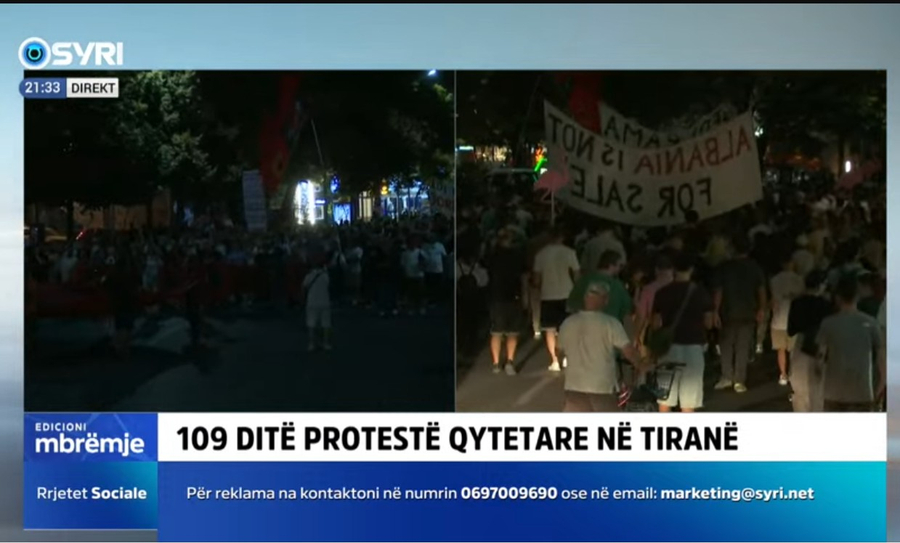 LIVE  Protesta e 109 të  marshimi në Tiranë  protestuesit  Rama jepe dorëheqjen 