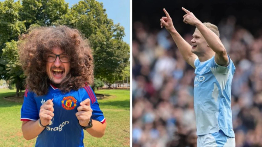 Tifozi i Manchester United është bërë i famshëm  Haaland i bën komentin epik  Priti flokët  shoku 