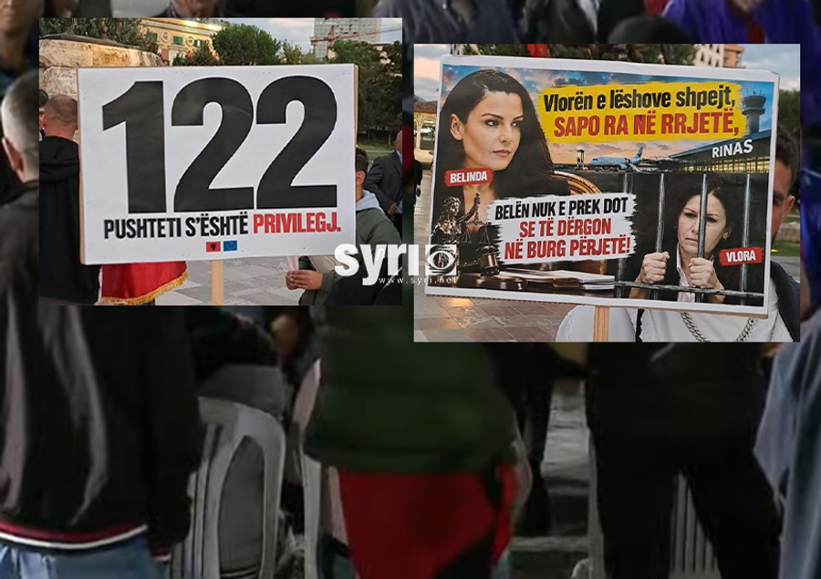 ‘Vlorën e lëshove shpejt… Belën nuk e prek dot se të dërgon në burg përjetë’/ Pankartat pikante nga protesta e 122-të